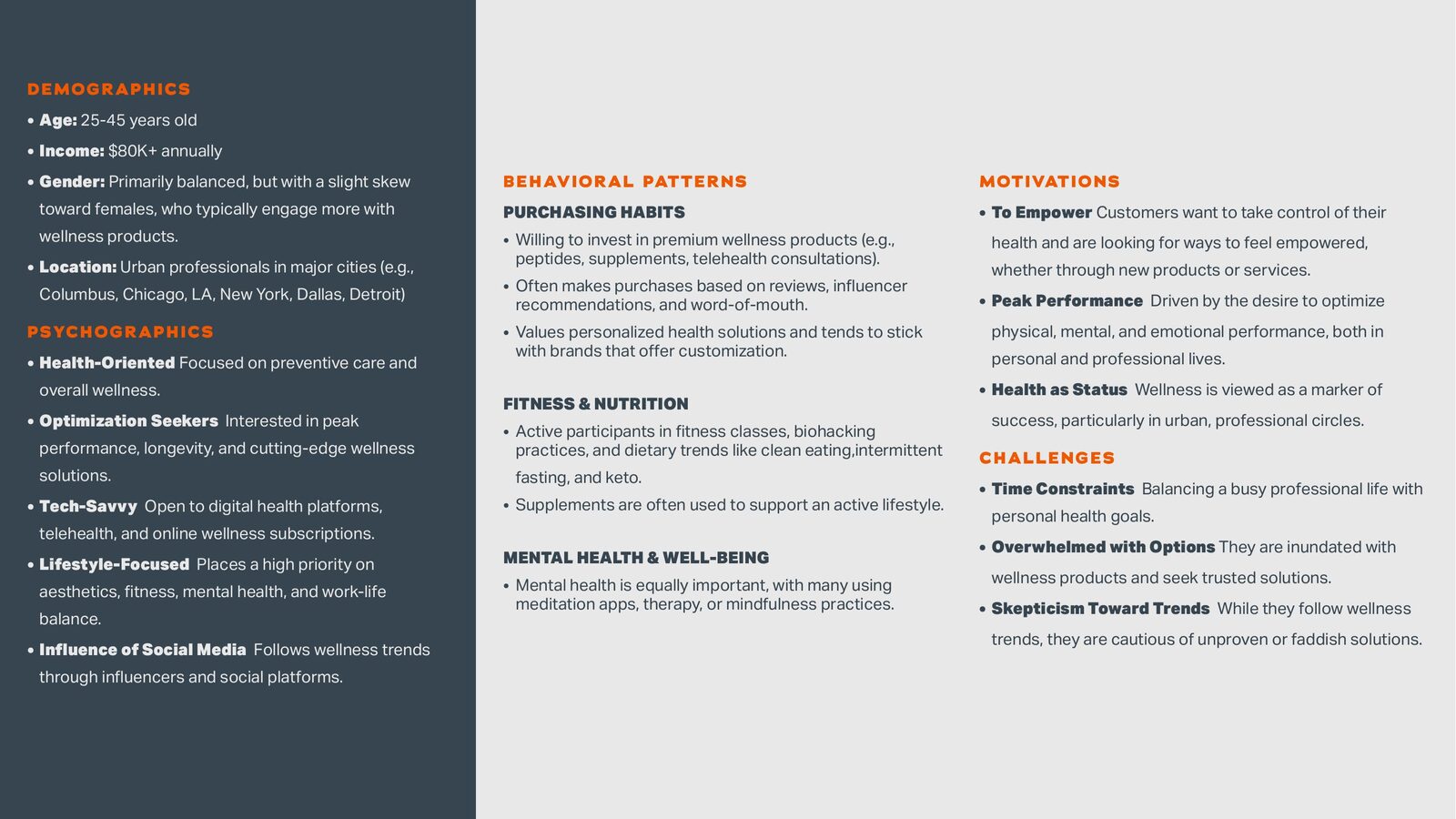 Wellness Flow presentation detail slide