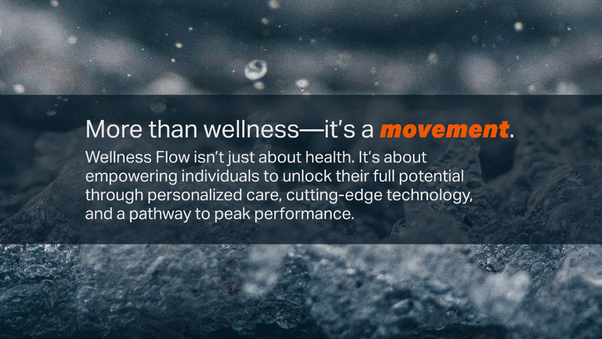Wellness Flow closing slide: More than wellness, it is a movement
