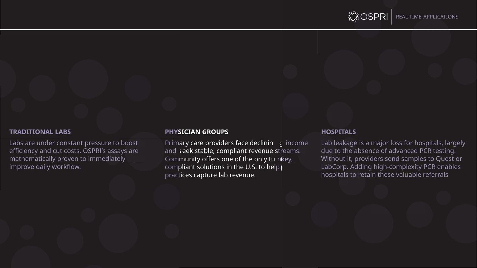 Slide comparing traditional labs with the OSPRI approach