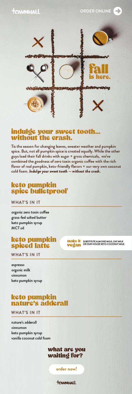 Pumpkin spice rollout email blast design